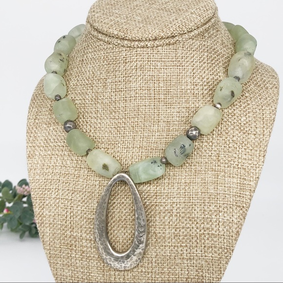 SILPADA Prehnite & .925 Silver Necklace N1806 EUC - Picture 2 of 4